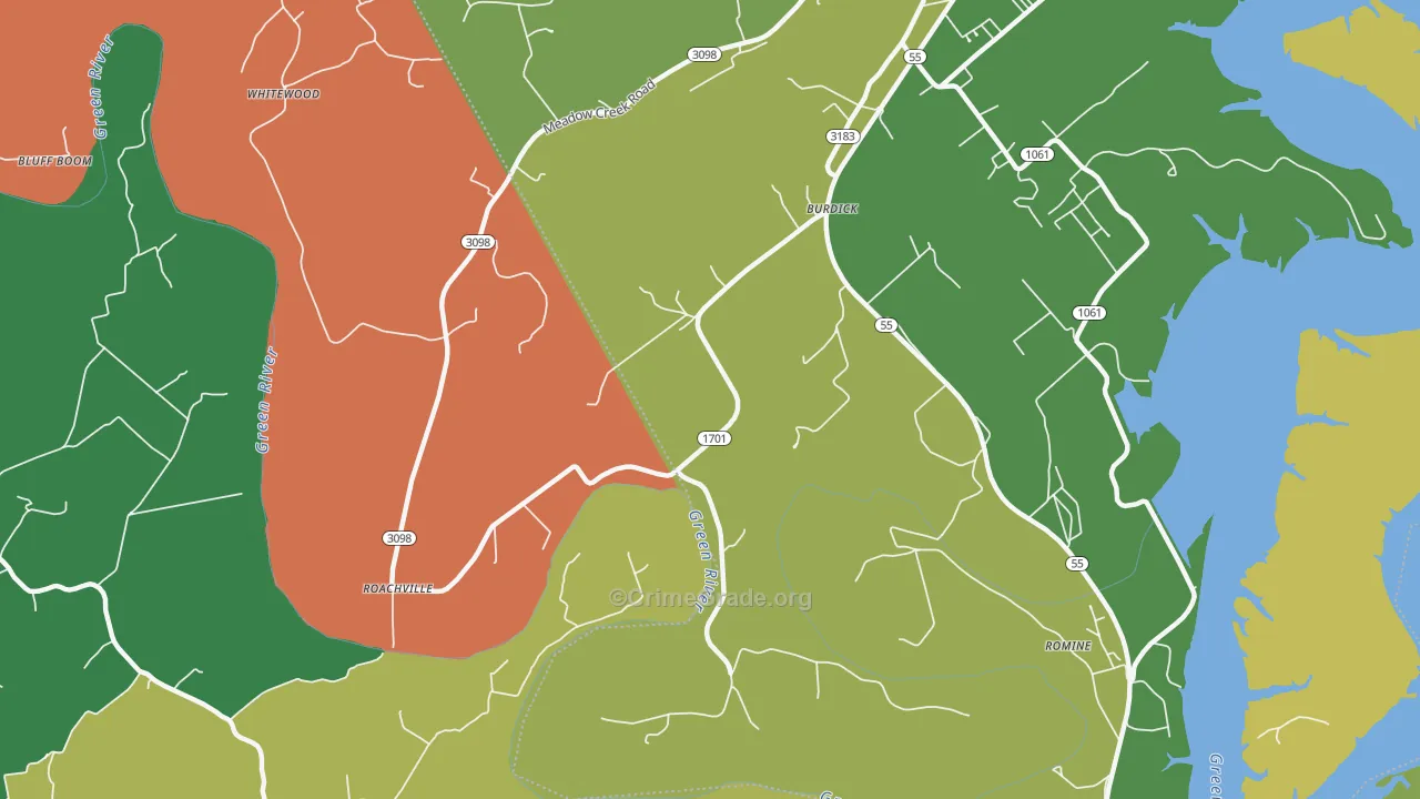 Burdick, KY Map of Vehicle Theft Rates