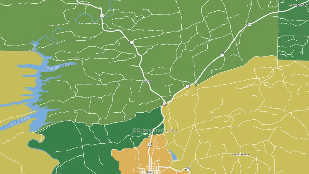 Burg, AR Map of Vehicle Theft Rates