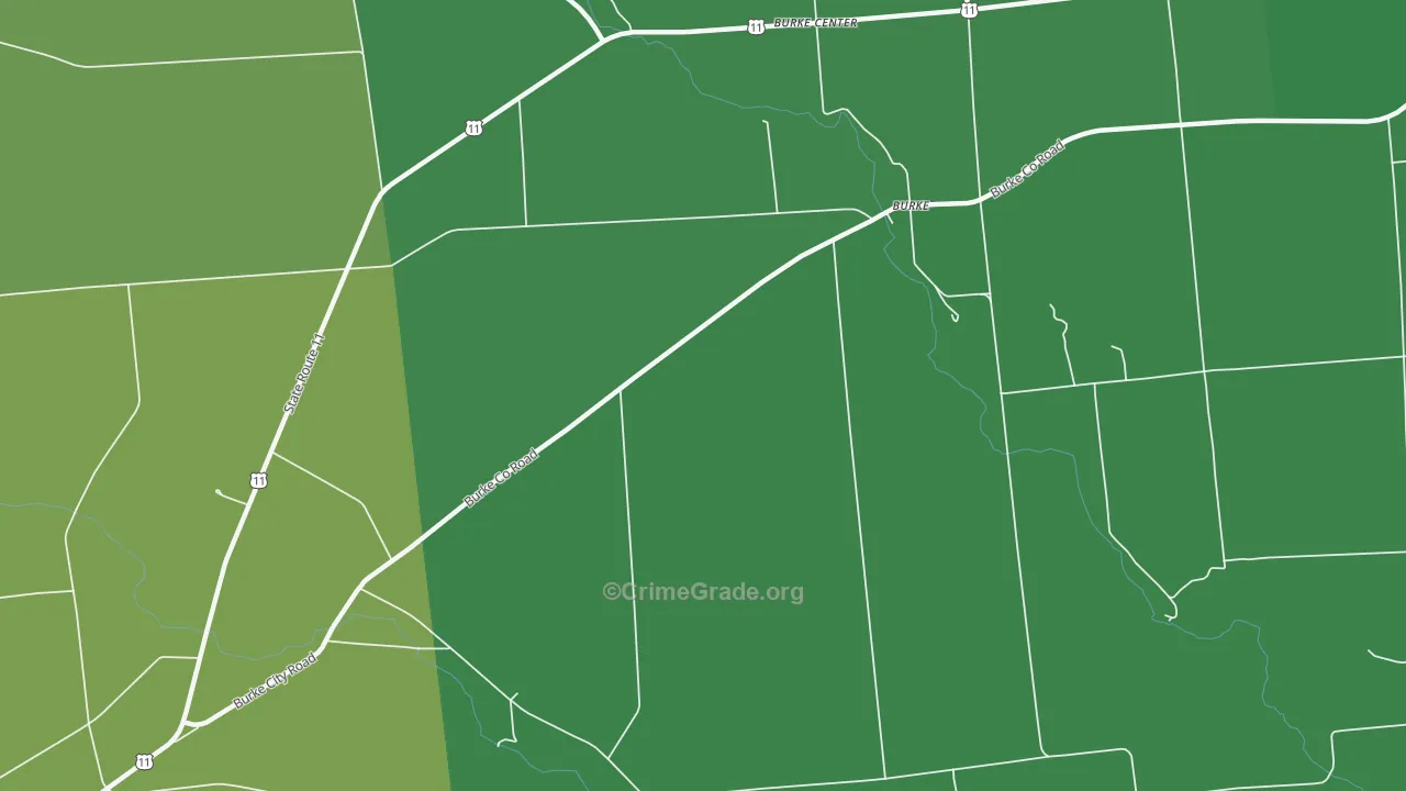 Burke Center, NY Map of Vehicle Theft Rates