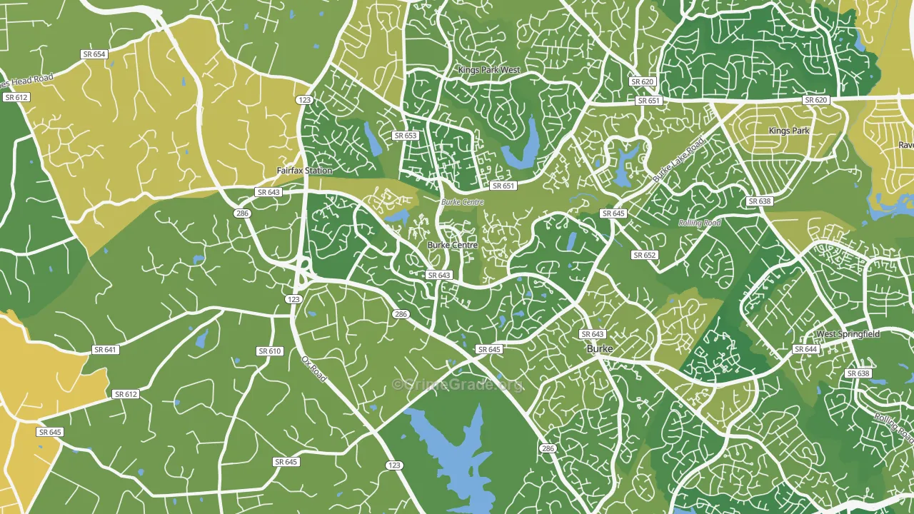 Burke Centre, VA Map of Vehicle Theft Rates