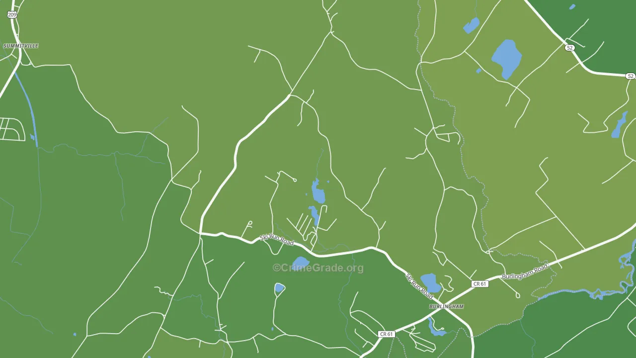 Burlingham, NY Map of Vehicle Theft Rates