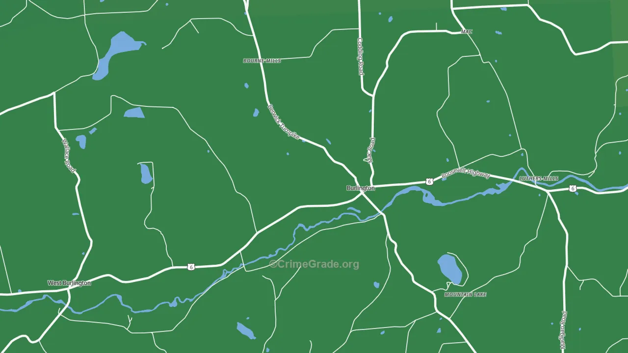 Burlington, PA Map of Vehicle Theft Rates
