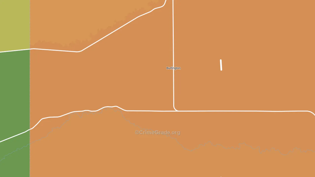 Burlington, WY Map of Vehicle Theft Rates