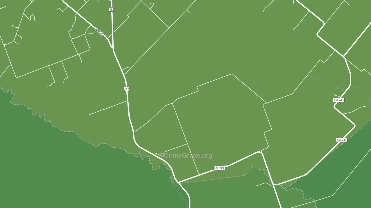 Burnell, TX Map of Vehicle Theft Rates