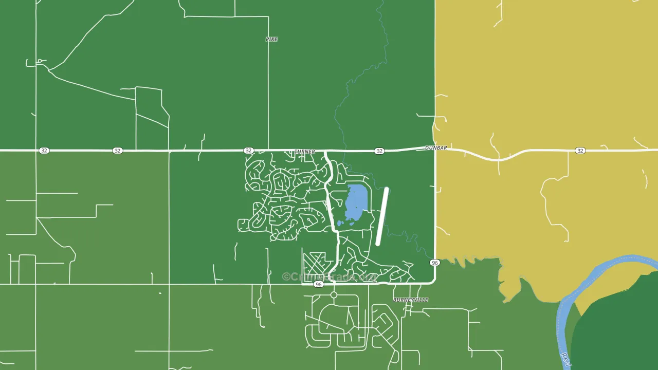 Burneyville, OK Map of Vehicle Theft Rates