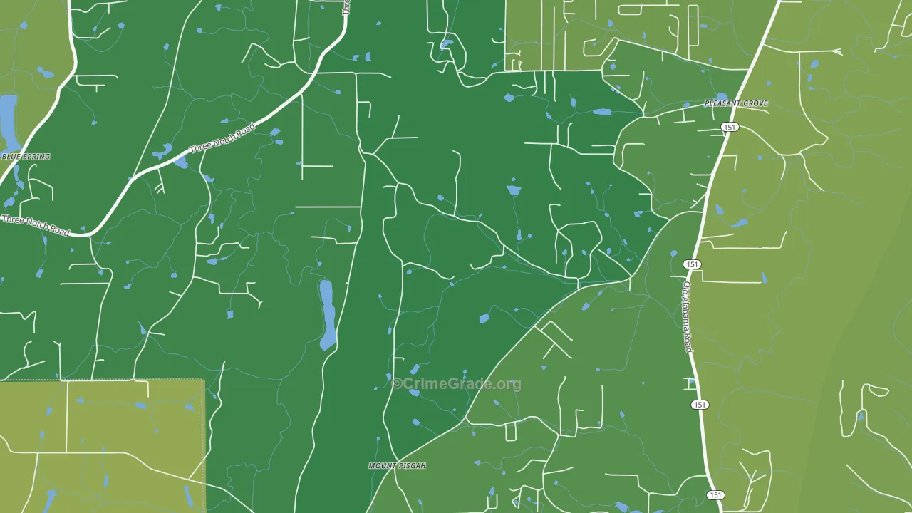 Burning Bush, GA Map of Vehicle Theft Rates