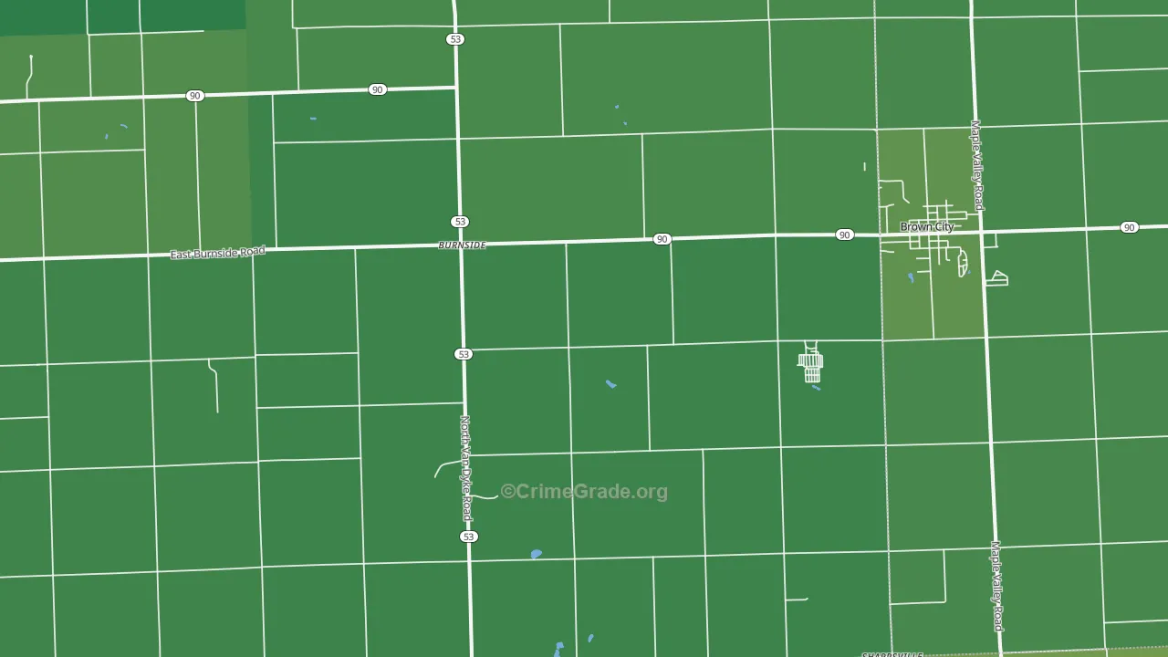 Burnside, MI Map of Vehicle Theft Rates