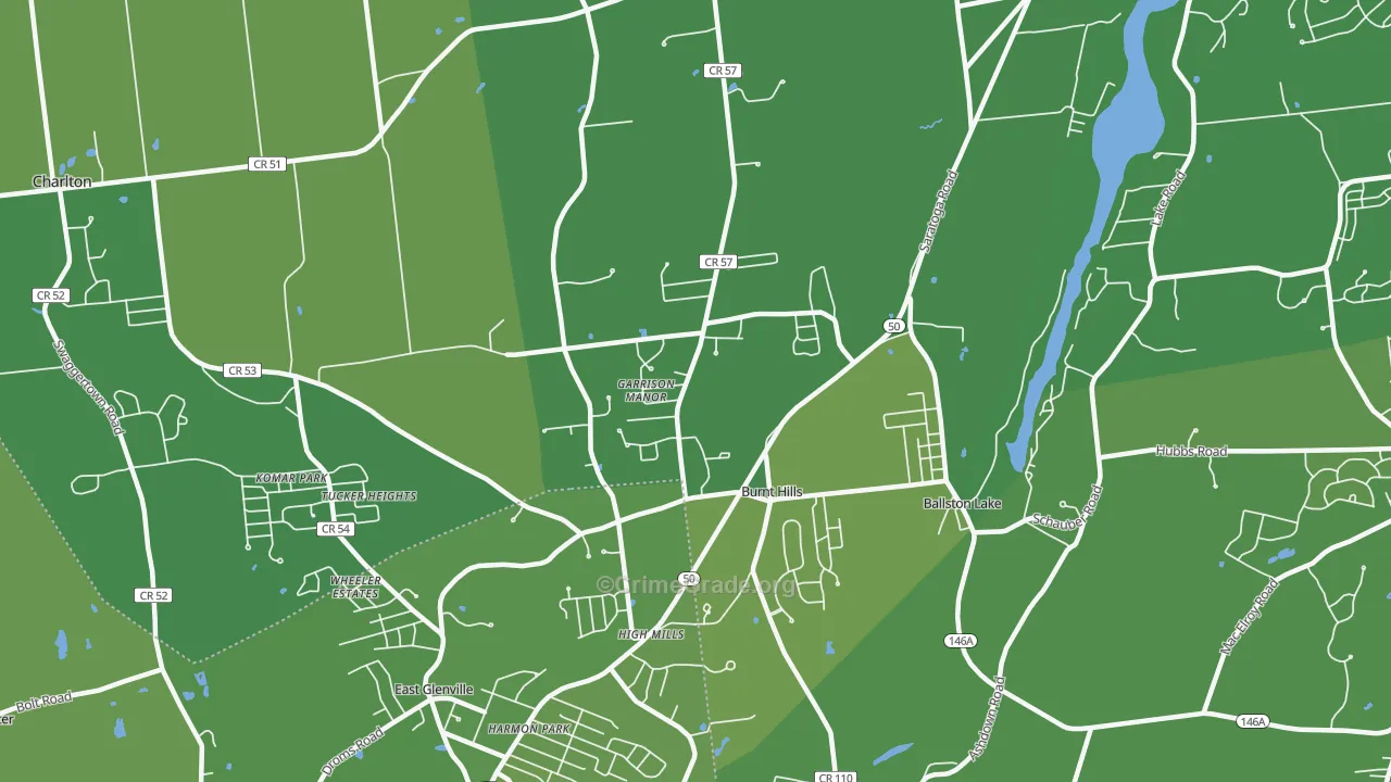Burnt Hills, NY Map of Vehicle Theft Rates