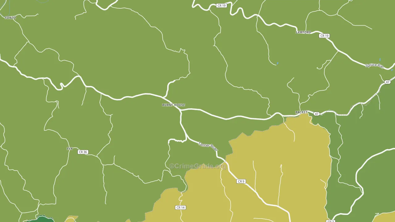Burnt House, WV Map of Vehicle Theft Rates