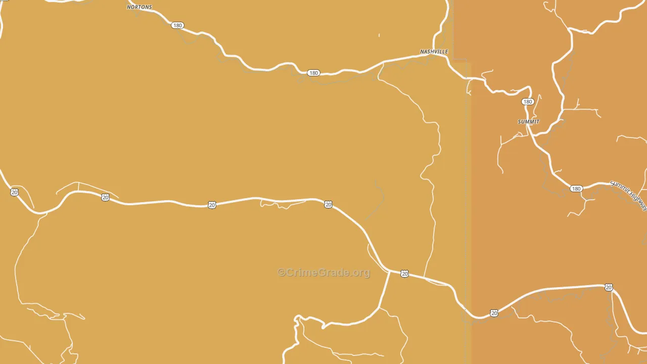 Burnt Woods, OR Map of Vehicle Theft Rates