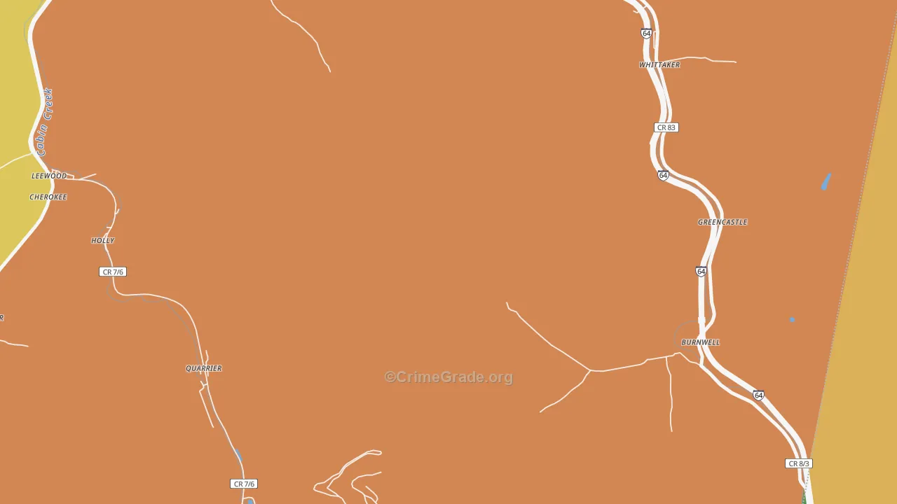 Burnwell, WV Map of Vehicle Theft Rates