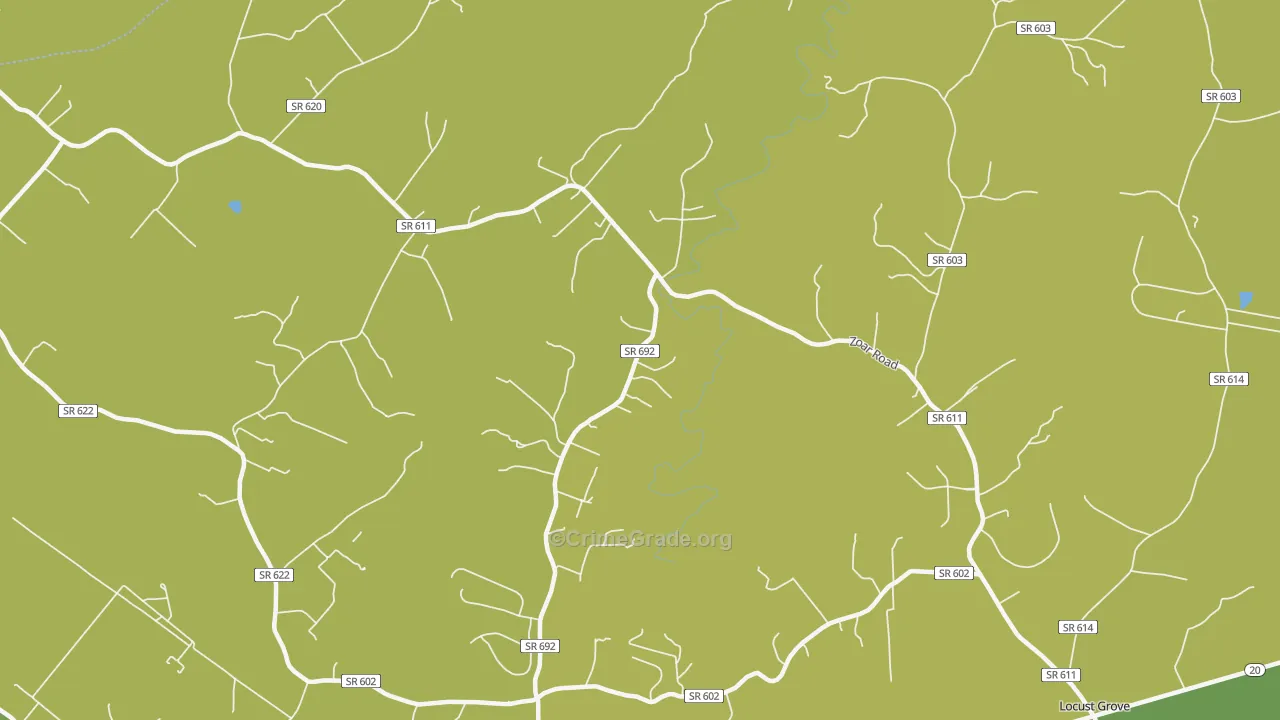 Burr Hill, VA Map of Vehicle Theft Rates