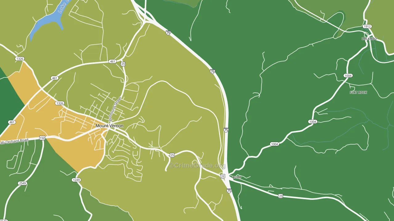 Burr, KY Map of Vehicle Theft Rates