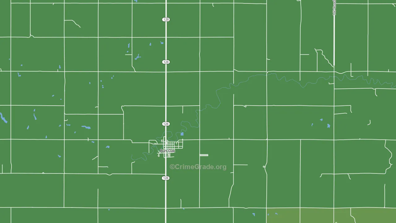 Burr Oak, KS Map of Vehicle Theft Rates