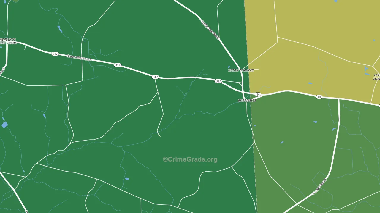 Burrsville, MD Map of Vehicle Theft Rates