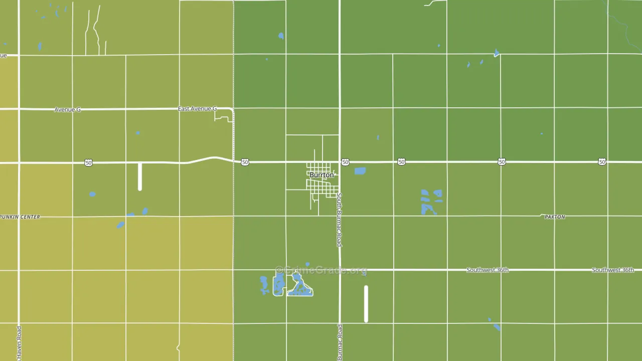 Burrton, KS Map of Vehicle Theft Rates