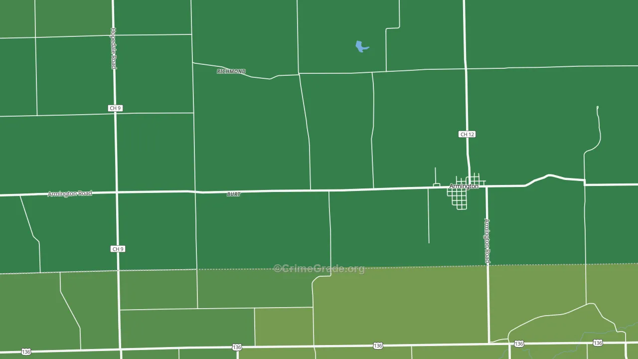 Burt, IL Map of Vehicle Theft Rates