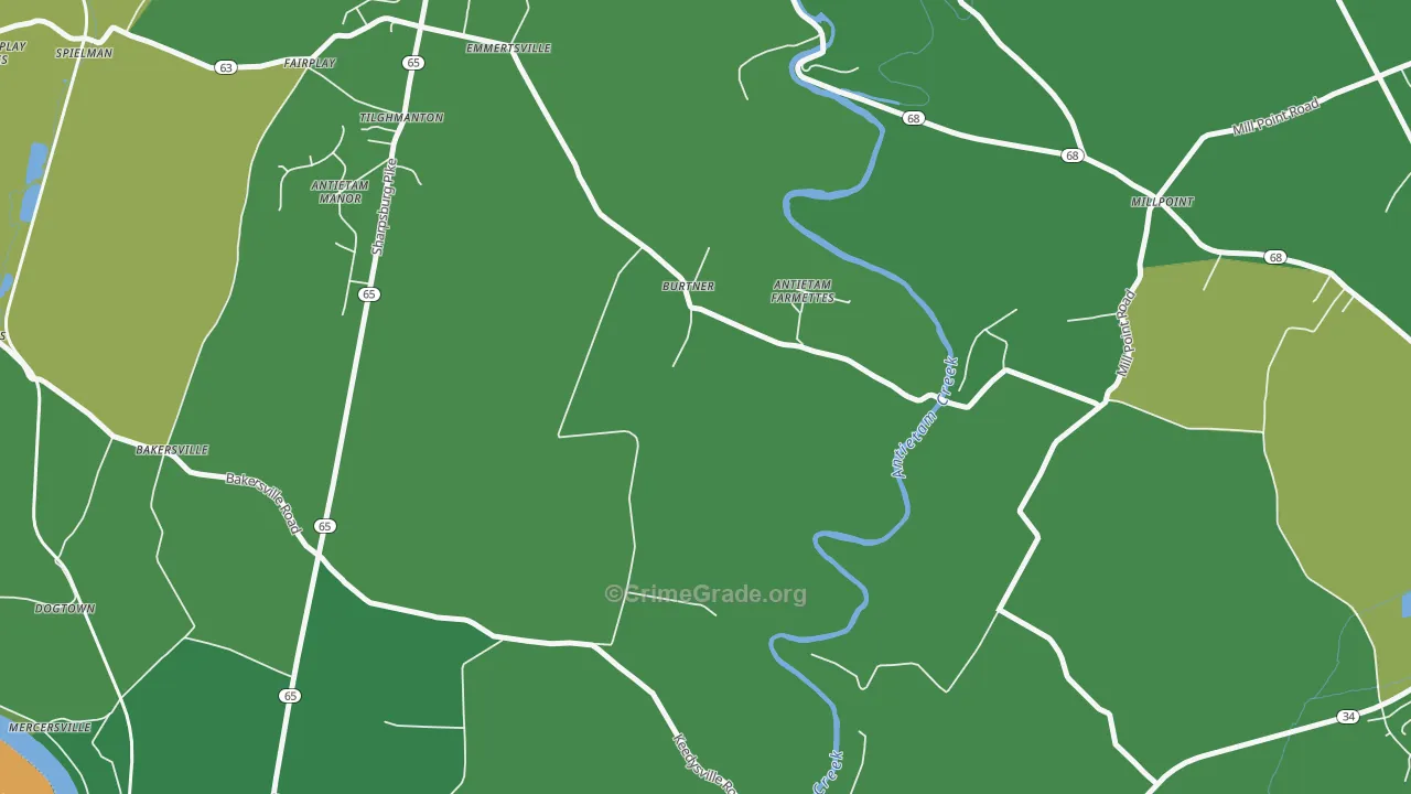 Burtner, MD Map of Vehicle Theft Rates