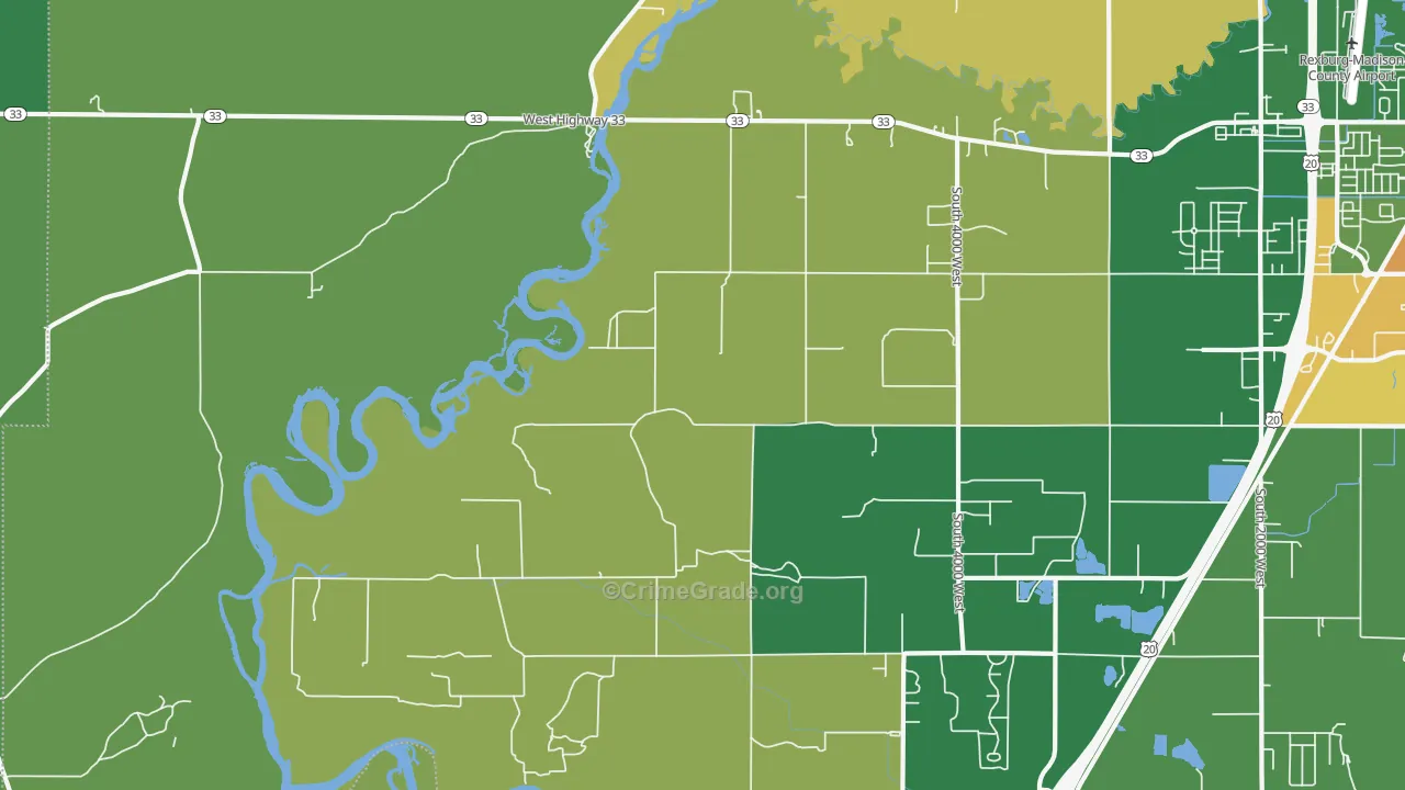Burton, ID Map of Vehicle Theft Rates