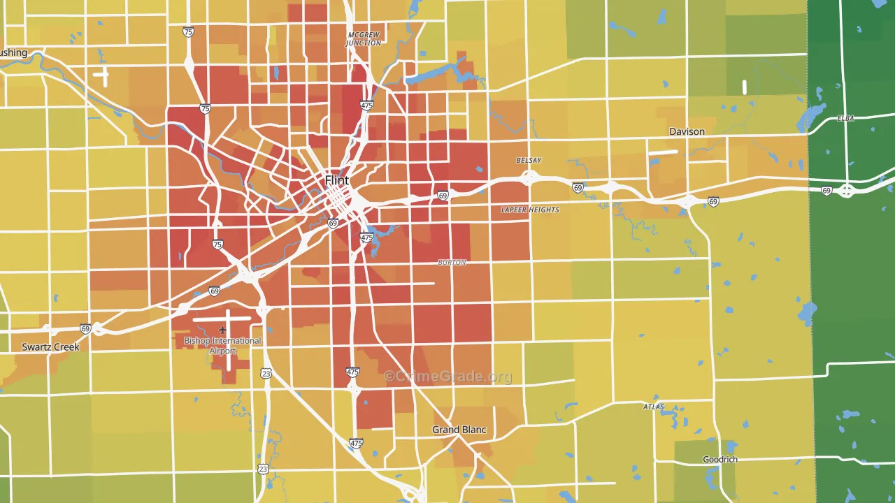 Burton, MI Map of Vehicle Theft Rates