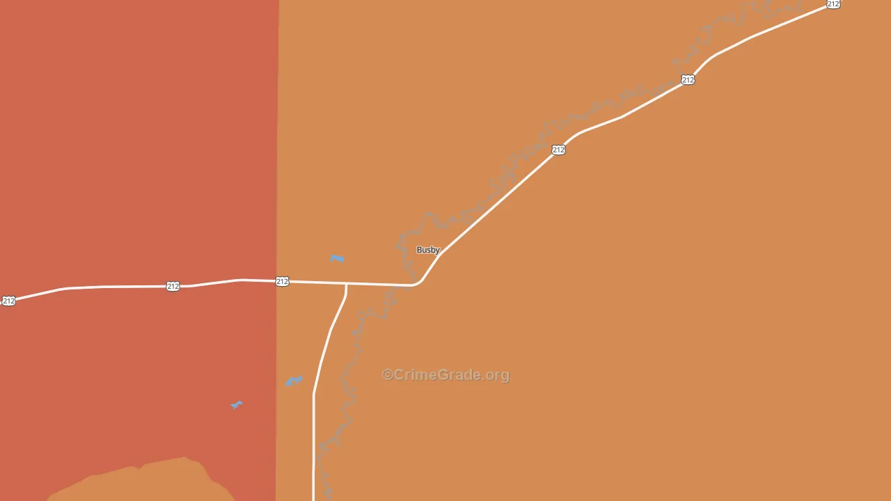 Busby, MT Map of Vehicle Theft Rates
