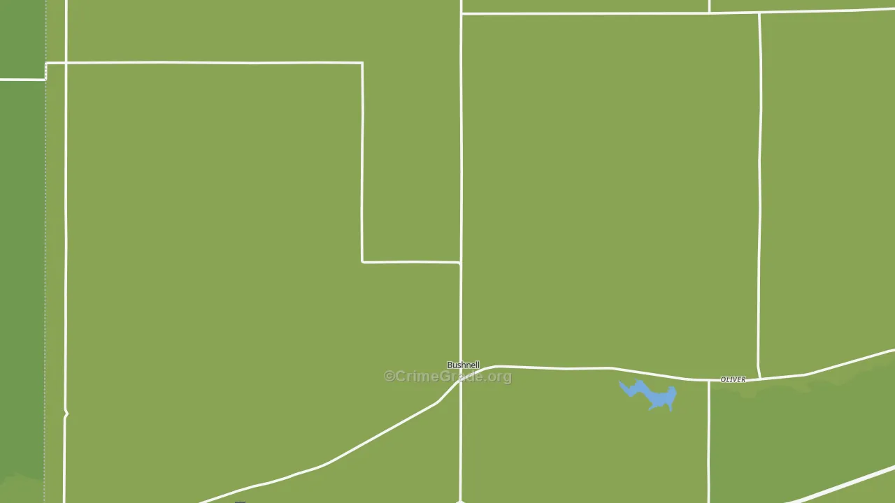 Bushnell, NE Map of Vehicle Theft Rates