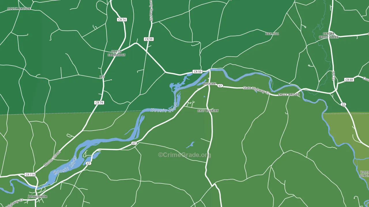 Buskirk, NY Map of Vehicle Theft Rates
