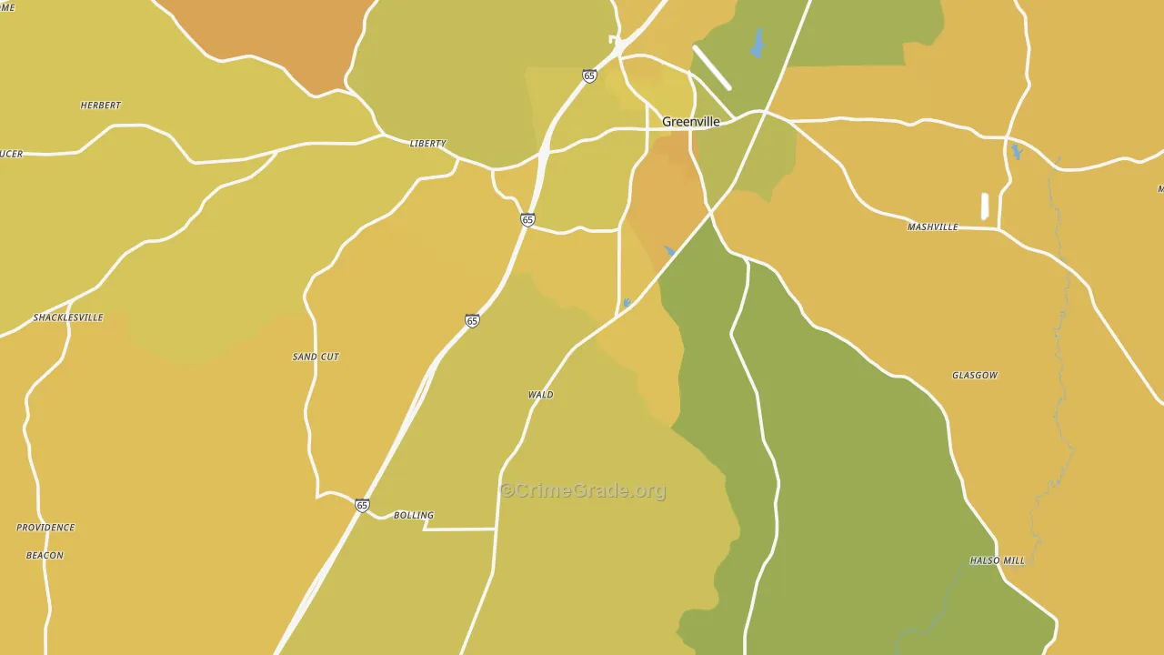 Butler County, AL Map of Vehicle Theft Rates