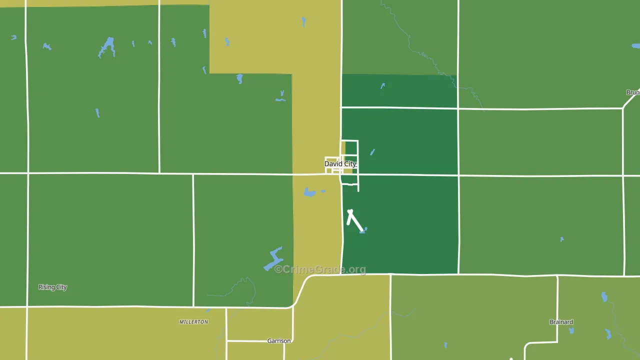 Butler County, NE Map of Vehicle Theft Rates