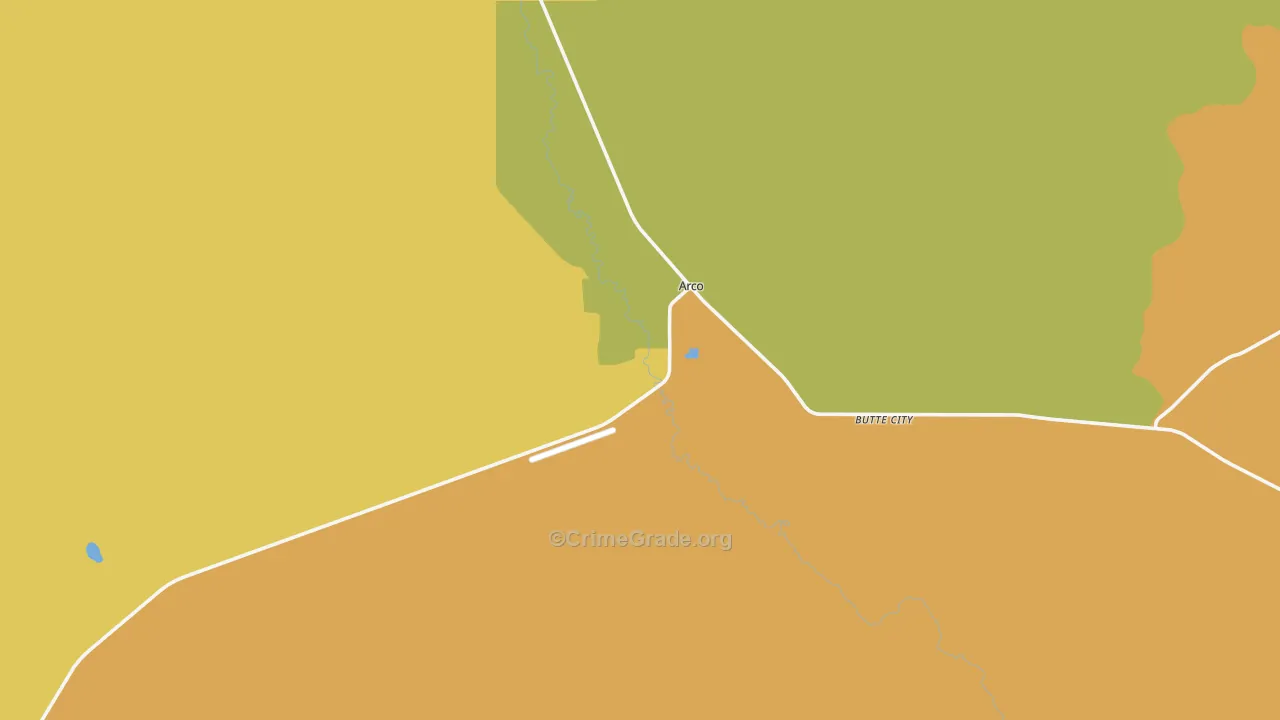 Butte City, ID Map of Vehicle Theft Rates