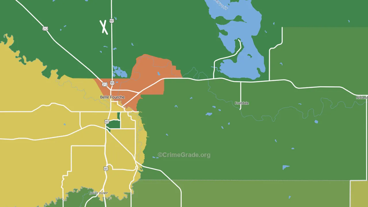 Butte County, SD Map of Vehicle Theft Rates