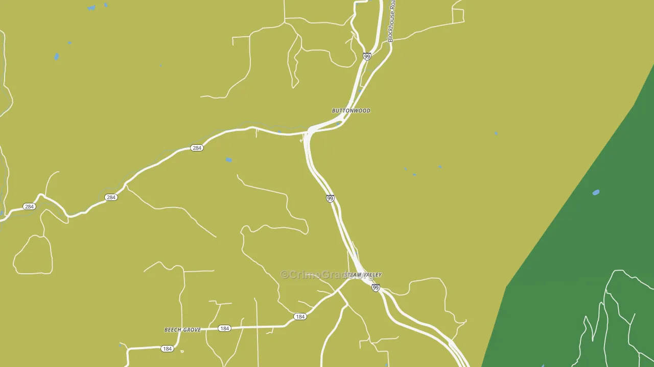 Buttonwood, PA Map of Vehicle Theft Rates