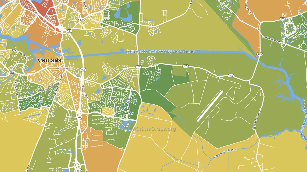 Butts Station, Chesapeake, VA Map of Vehicle Theft Rates