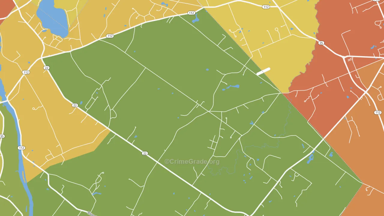 Buxton Center, ME Map of Vehicle Theft Rates