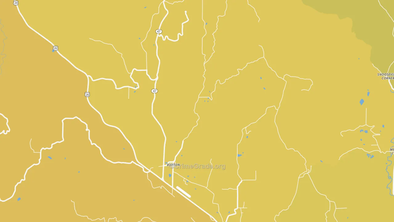 Buxton, OR Map of Vehicle Theft Rates