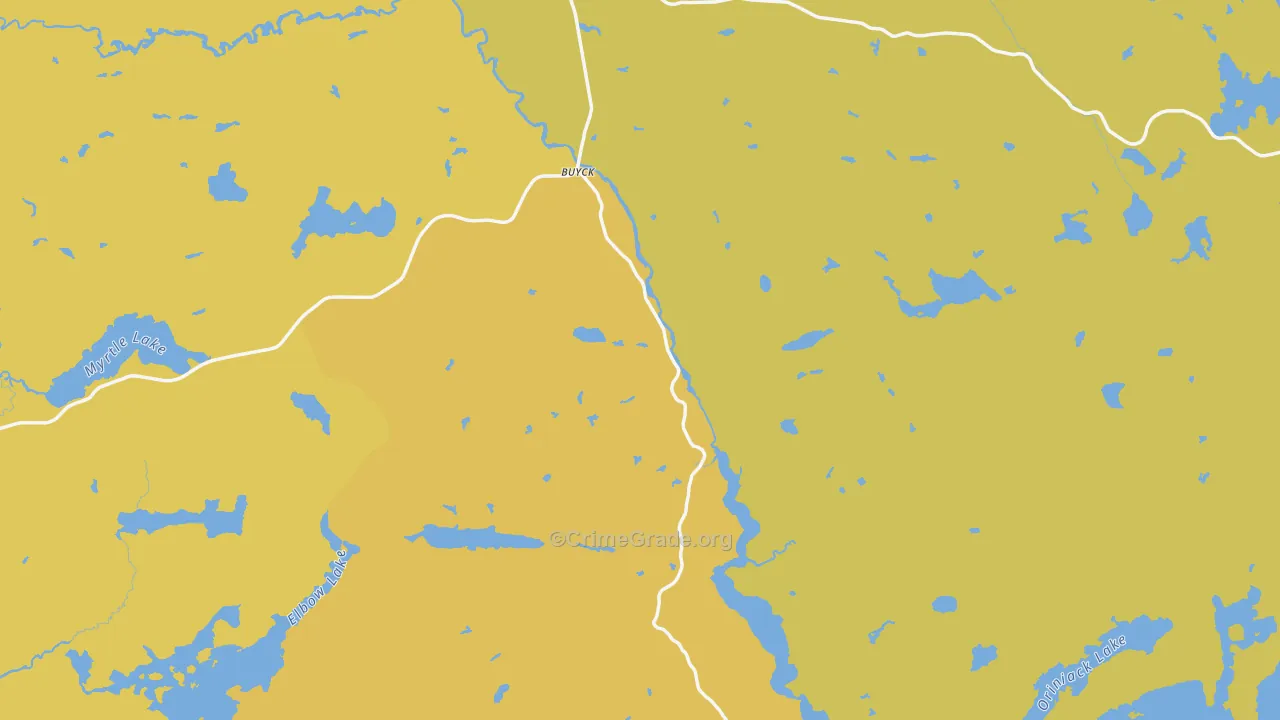 Buyck, MN Map of Vehicle Theft Rates