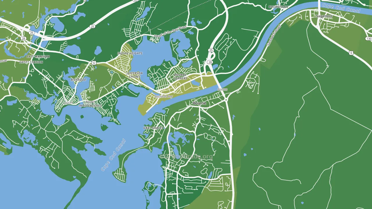 Buzzards Bay, MA Map of Vehicle Theft Rates