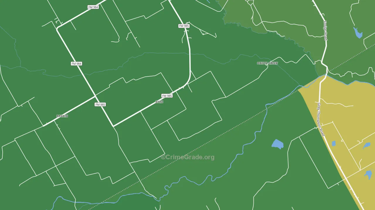 Byrd, TX Map of Vehicle Theft Rates
