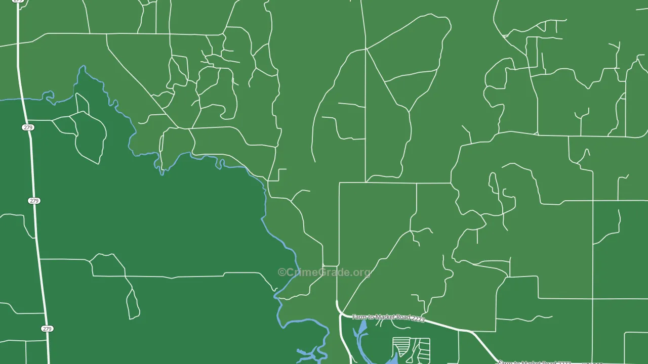 Byrds, TX Map of Vehicle Theft Rates