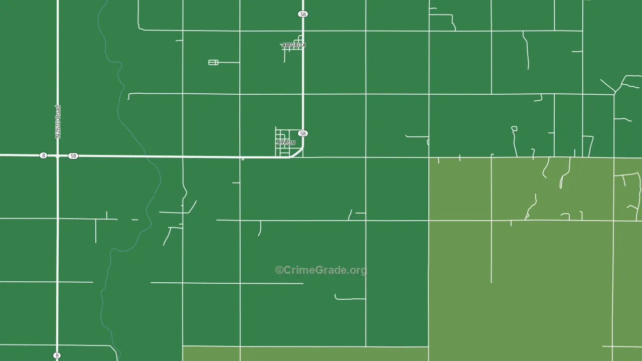Byron, OK Map of Vehicle Theft Rates
