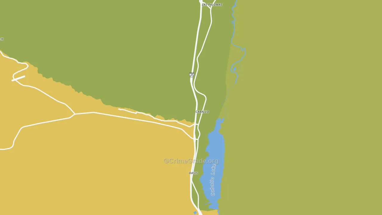 Caballo, NM Map of Vehicle Theft Rates