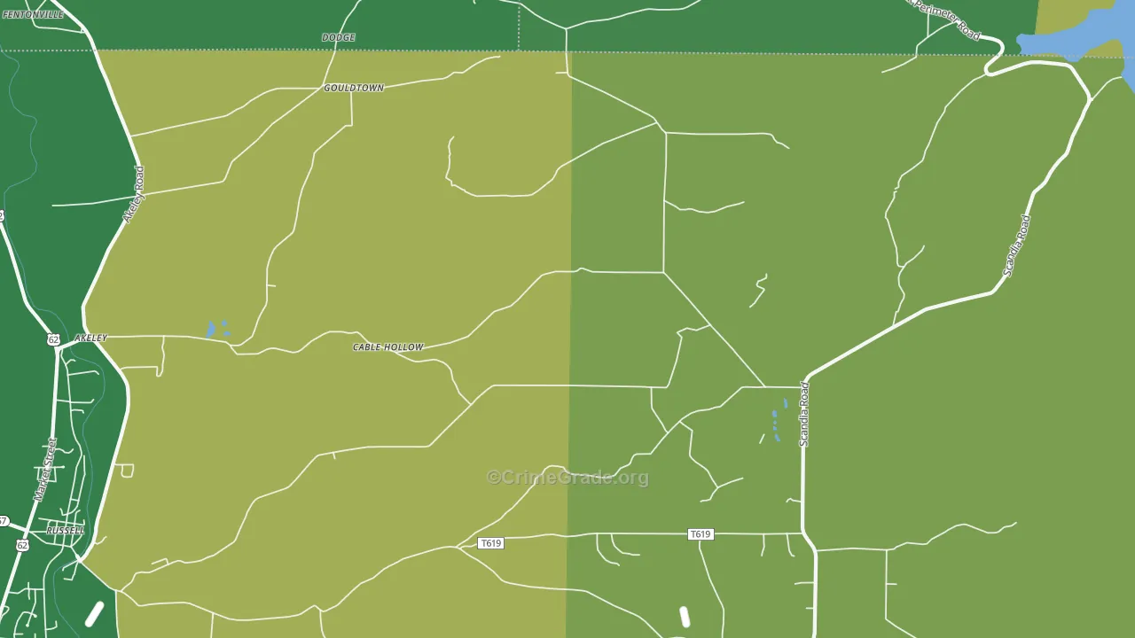 Cable Hollow, PA Map of Vehicle Theft Rates