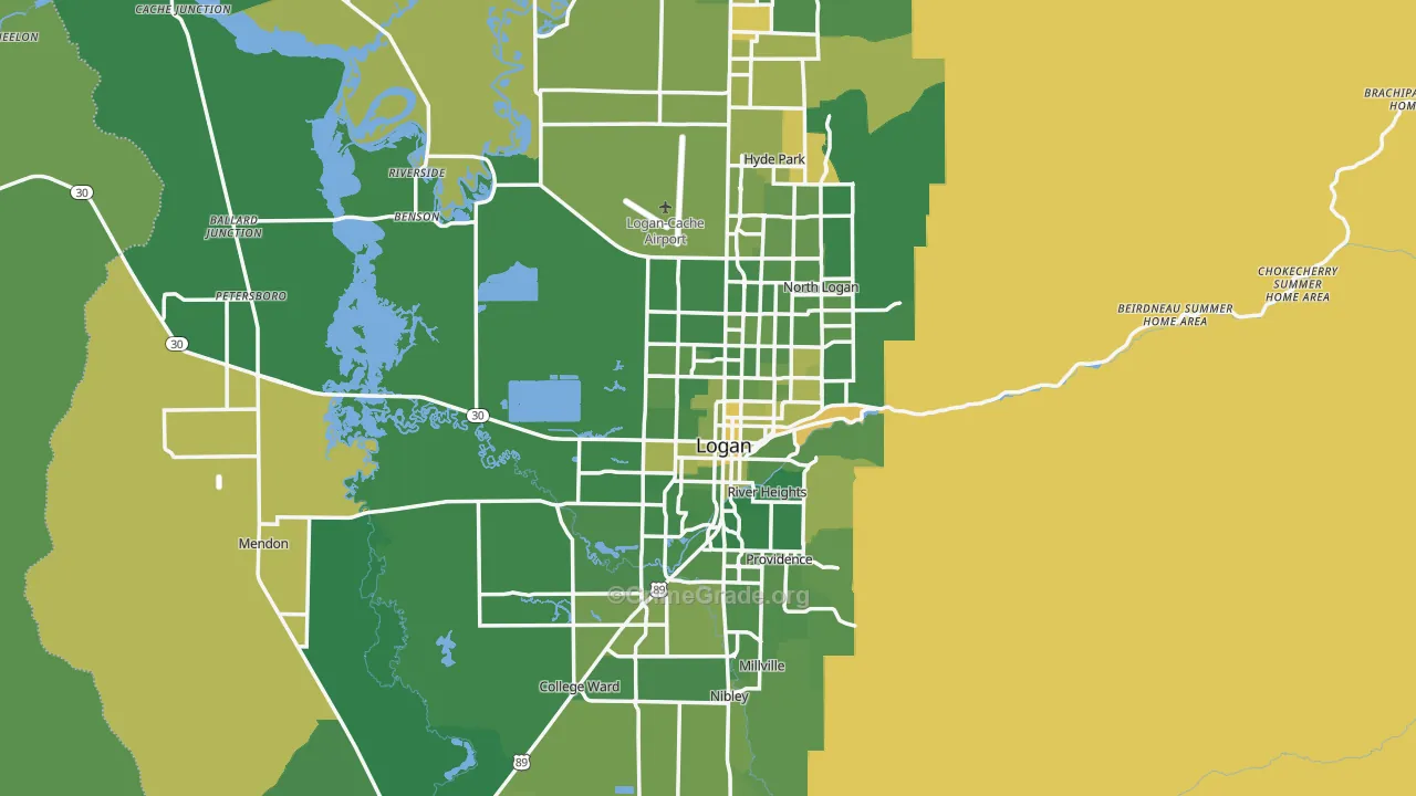 Cache County, UT Map of Vehicle Theft Rates