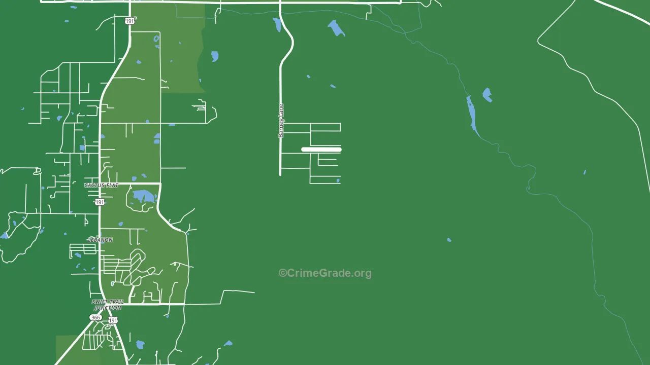Cactus Flat, AZ Map of Vehicle Theft Rates