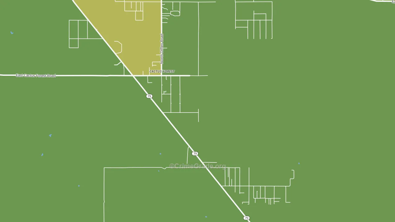 Cactus Forest, AZ Map of Vehicle Theft Rates