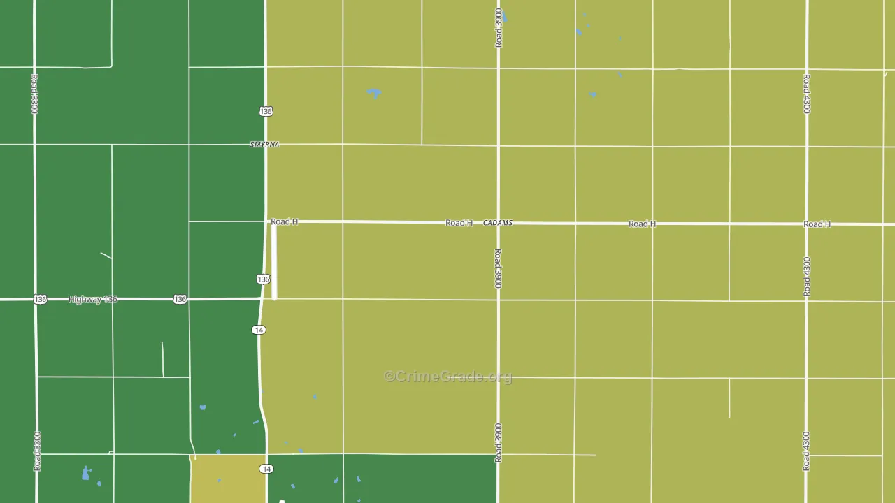Cadams, NE Map of Vehicle Theft Rates