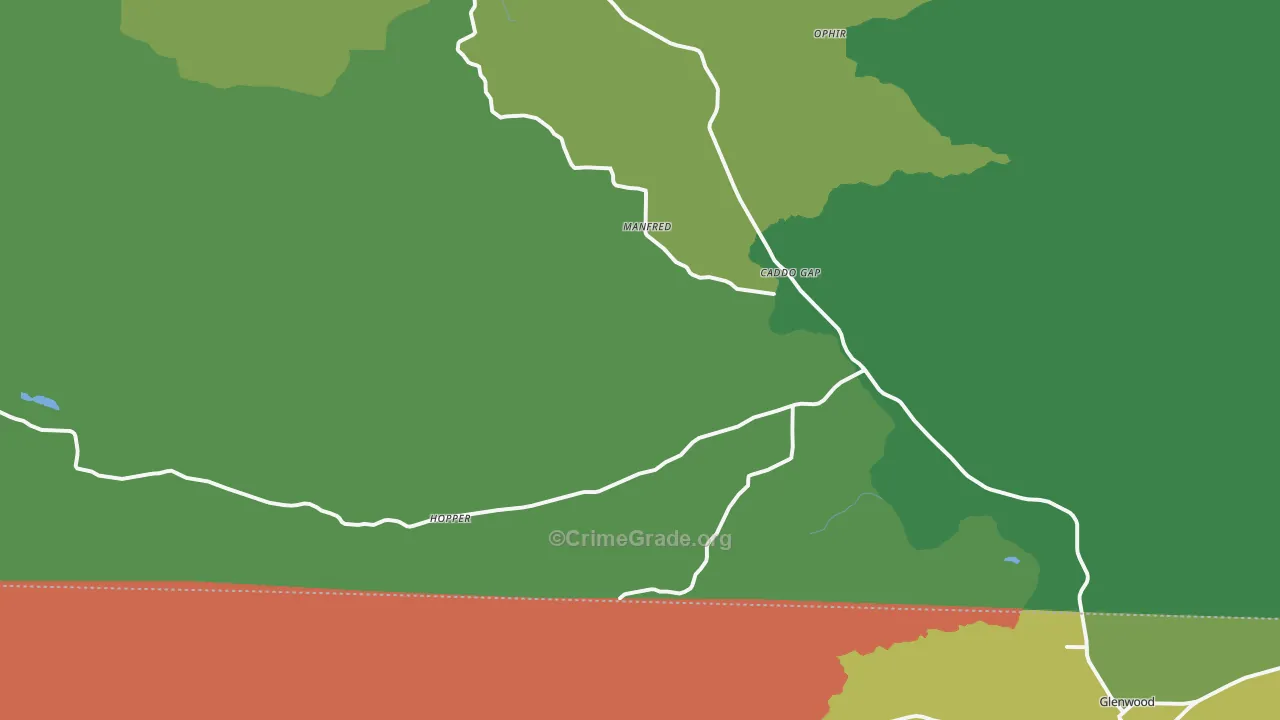 Caddo Gap, AR Map of Vehicle Theft Rates