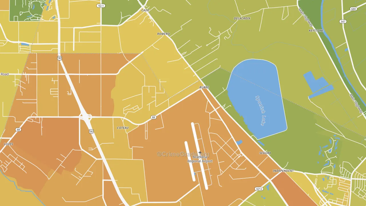 Cade, LA Map of Vehicle Theft Rates