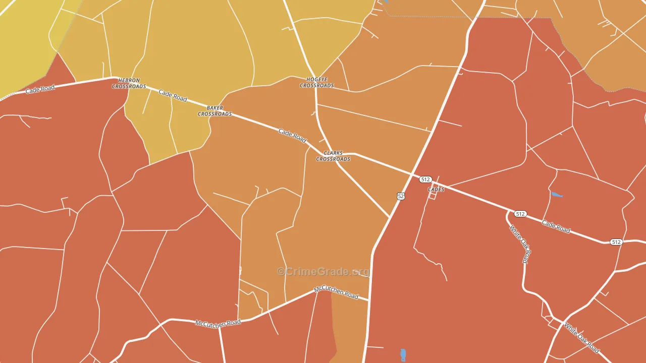 Cades, SC Map of Vehicle Theft Rates