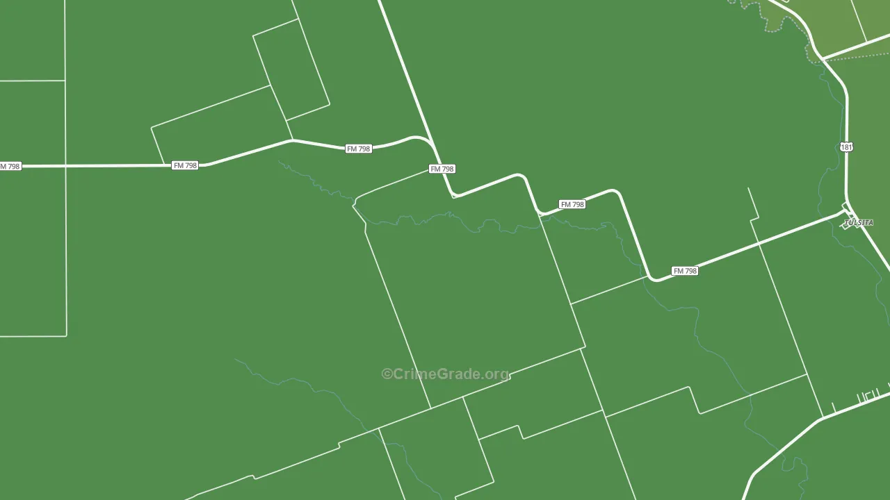 Caesar, TX Map of Vehicle Theft Rates